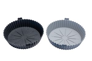 Cuisena Air Fryer Silicone Square Basket Black/Grey 21cm Set/2