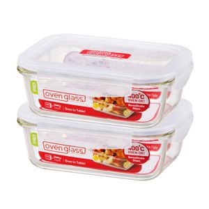 LocknLock Euro Glass Boroseal Heat Resistant Glass 2 Piece Set - Rectangle