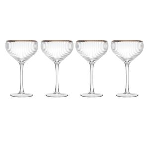 Mikasa Sorrento 4-Piece Crystal Coupe Glass Set, 350ml