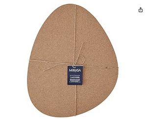 Mikasa Pebble-Shaped Cork Placemats, Set of 4, Natural