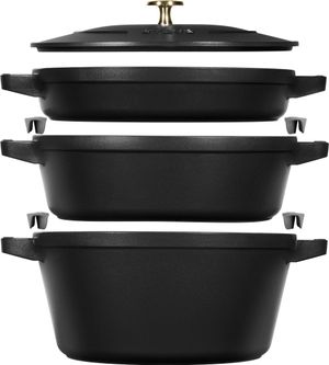 4pc Cookware Set 24cm Black