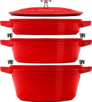 4pc Cookware Set 24cm Cherry Red