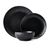 Mikasa Jardin Midnight 12-Piece Stoneware Dinner Set, Black_31100