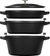 Staub Stackable 3pc Cocotte + Braiser + Pan+ Lid 24 cm Black_21920