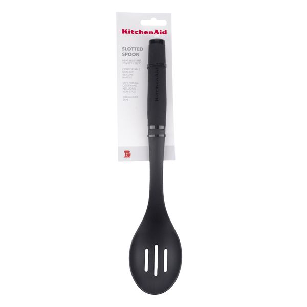 KitchenAid Soft Touch Slotted Spoon Nylon - Black