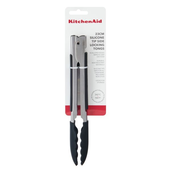 KitchenAid Silicone-Tipped Side-Locking Tongs, 23cm