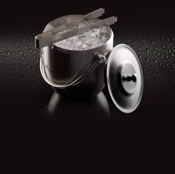 BarCraft Stainless Steel Ice Bucket with Lid and Tongs