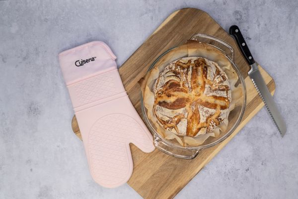 Cuisena Silicone & Fabric Oven Glove - Pale Pink