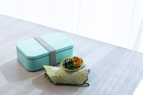 Cuisena RPET Rectangular Bento with Cutlery -Aqua