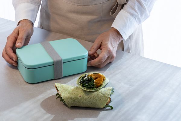 Cuisena RPET Rectangular Bento with Cutlery -Aqua