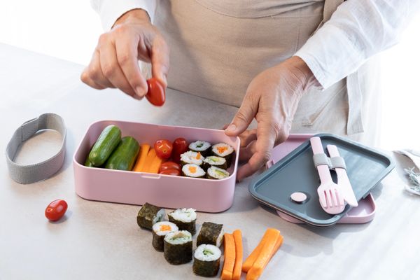 Cuisena RPET Rectangular Bento with Cutlery Pink