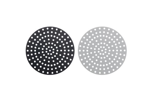 Cuisena Air Fryer Silicone Round Mat Black & Grey 19.5cm Set/2