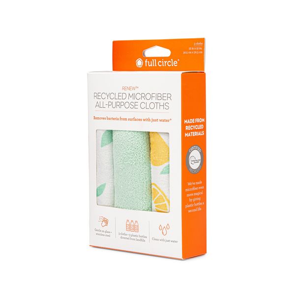 Full Circle Renew Microfiber Cloths set/3 - Citrus