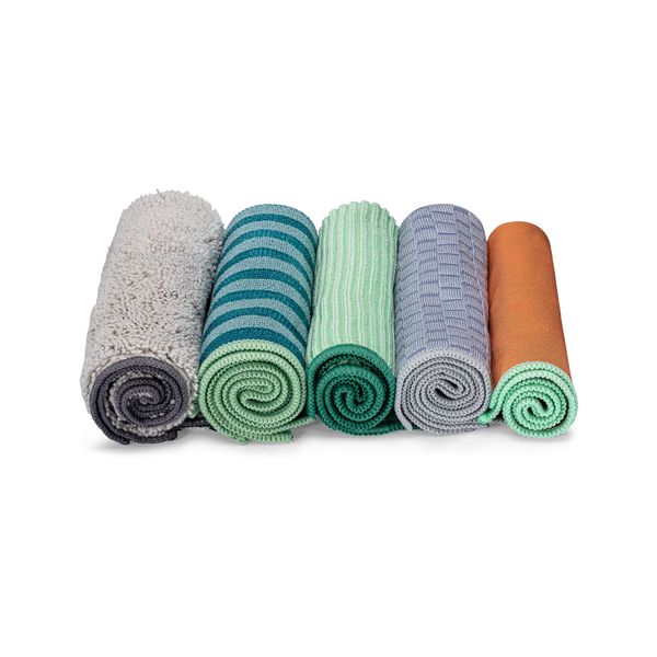 Full Circle Renew Essentials Microfiber Cloths set/5 - Multicolour