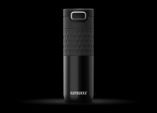 Kambukka Etna Grip 3-in-1 Snapclean® 500ml Travel Mug Black Steel