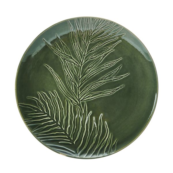 Mikasa Jardin Stoneware Round Serving Platter, 35.5cm, Green