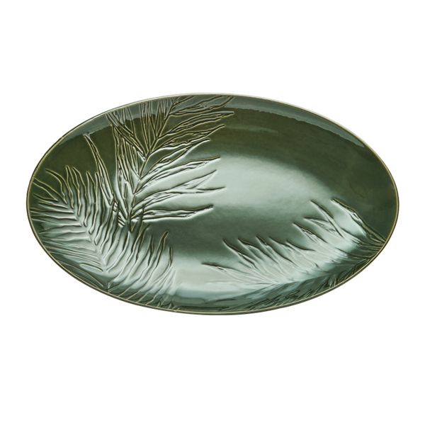 Mikasa Jardin Stoneware Oval Serving Platter, 36cm, Green