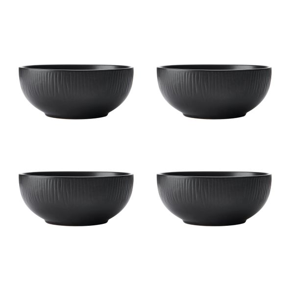 Mikasa Jardin Midnight 12-Piece Stoneware Dinner Set, Black