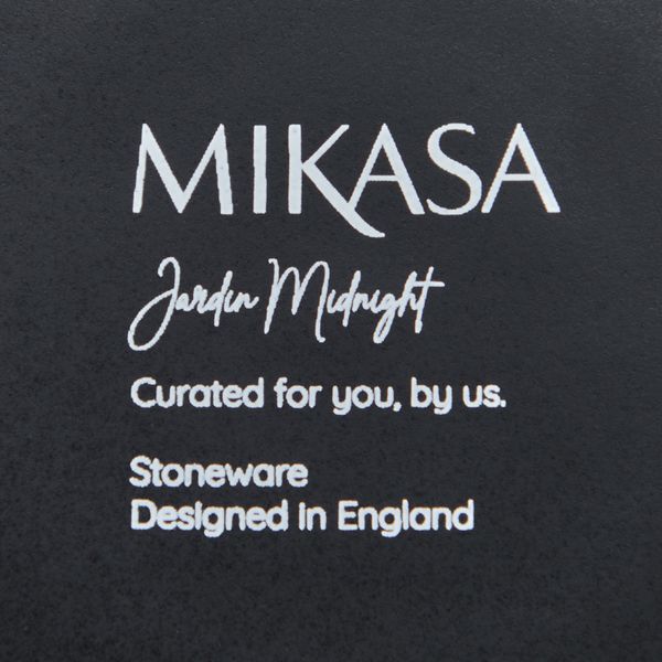 Mikasa Jardin Midnight 12-Piece Stoneware Dinner Set, Black