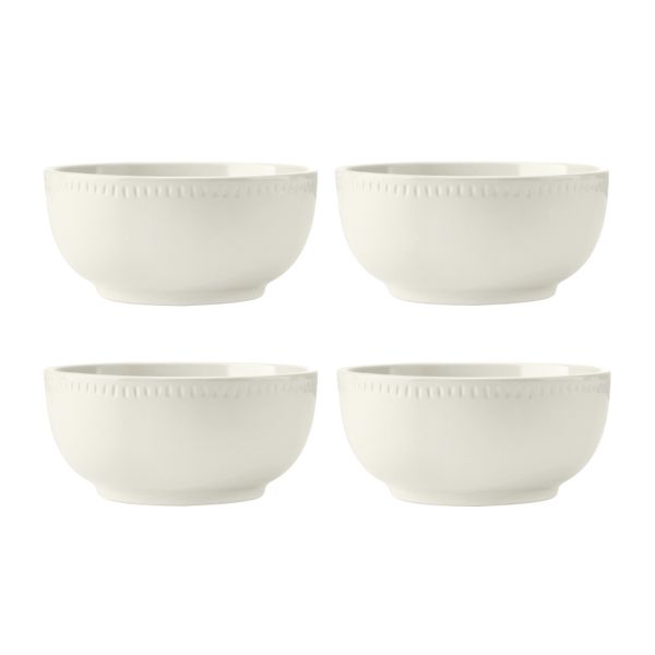 Mikasa Cranborne 12-Piece Stoneware Dinner Set, Cream