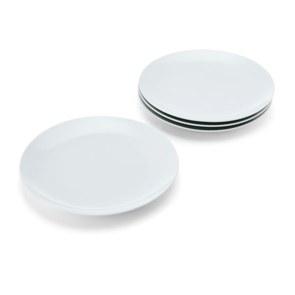 Mikasa Chalk 4-Piece Porcelain Side Plate Set, 21cm, White