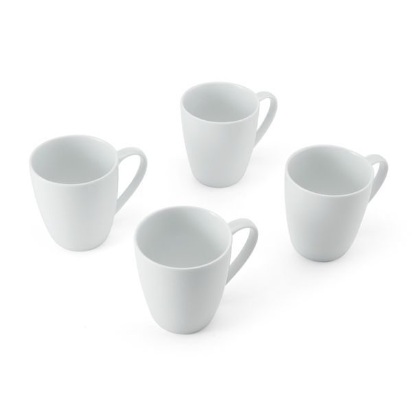 Mikasa Chalk 4-Piece Porcelain Mug Set, 380ml, White