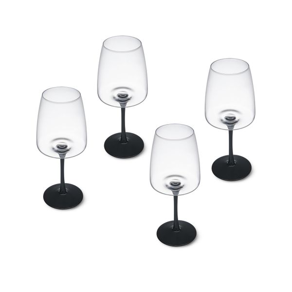 Mikasa Palermo 4-Piece Crystal Red Wine Glass Set, 450ml