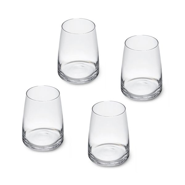 Mikasa Palermo 4-Piece Stemless Wine Glass Set, 350ml