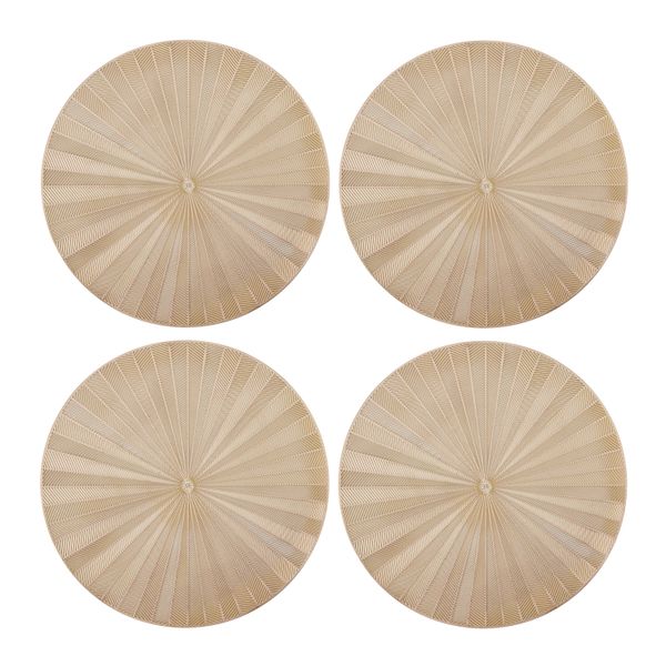 Mikasa 4-Piece Round PU Gold Placemat Set, 38cm