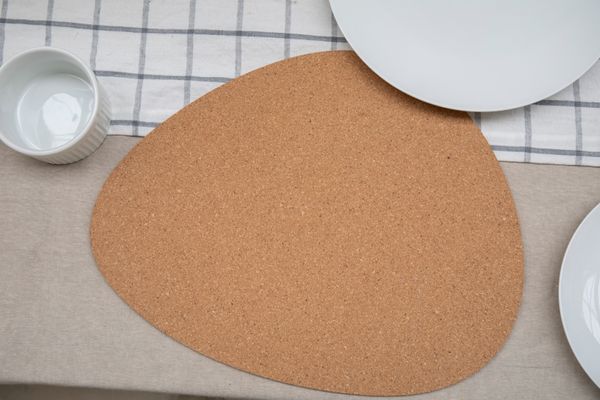 Mikasa Pebble-Shaped Cork Placemats, Set of 4, Natural