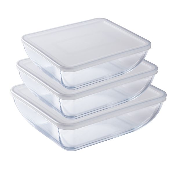 Ô cuisine 6 Piece Storage Set (3 Dishes + 3 Lids)