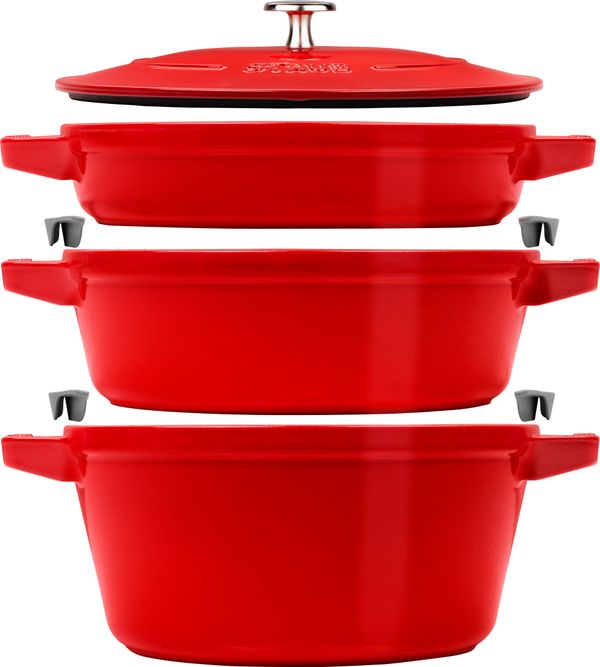 4pc Cookware Set 24cm Cherry Red
